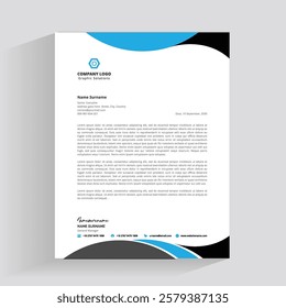 Clean corporate letterhead template design, Modern letterheads design template, Professional company letterheads template
