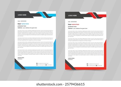 Clean corporate letterhead template design, Modern letterhead design template, Professional company letterheads layout for business and project.