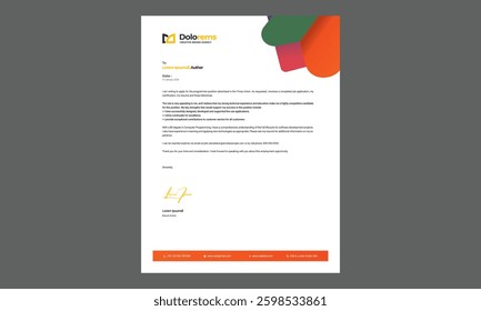 Clean corporate letterhead template design, Modern letterheads design template, Professional company letterheads template for business and project.
