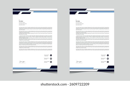 Clean corporate letterhead template design, Modern letterheads design template.