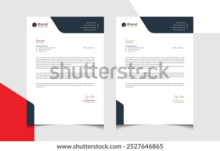 Clean corporate letterhead template design, Modern letterheads design template, Professional company letterheads template for business and project.