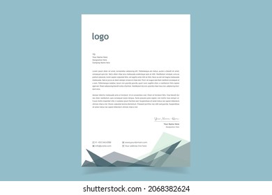 Clean and Corporate Letterhead Template For Your Company Project Design. Vector Illustration.
