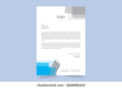 Clean and Corporate Letterhead Template For Your Company Project Design. Vector Illustration.