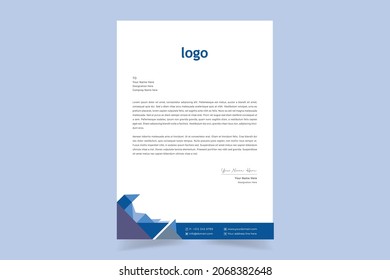 Clean and Corporate Letterhead Template For Your Company Project Design. Vector Illustration.