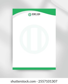 clean corporate modern green business letterhead design template