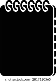 Clean corporate notebook icon. Black silhouette business notebo