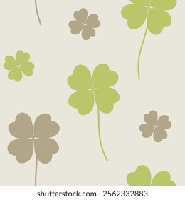 Clean Cozy Warm Clover Leaf Seamless Pattern 