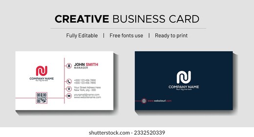 Clean and creative business card design template. Business card, visiting card  design, identity card design