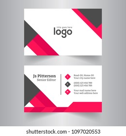Clean and Creative Business Card Template. Flat Design Vector Illustration.