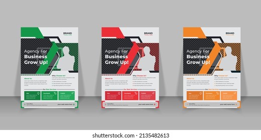 Clean and creative business flyer template design layout in vector