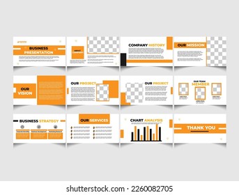 Clean and creative business plan presentation slides design template.