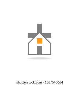 Clean creative church logo design. Vector image.