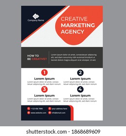 Plantilla de volante rojo corporativo limpio y creativo