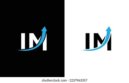 clean and creative IM initial letter Modern logo design vector