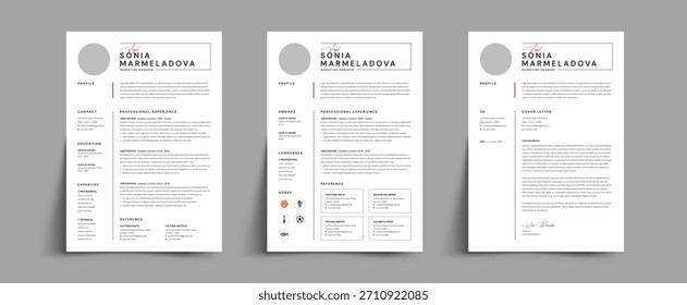 Sauberes und kreatives Vorlagendesign für minimale Wiederaufnahme