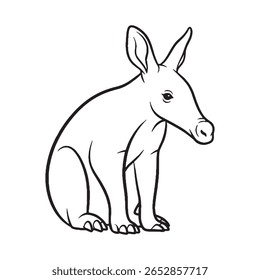 Ilustração limpa e nítida da linha de vetor Aardvark, otimizada para Web e impressão: destaca a qualidade e a compatibilidade de mídia dupla.

