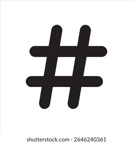 Um design limpo e nítido com um único símbolo de hashtag. 
