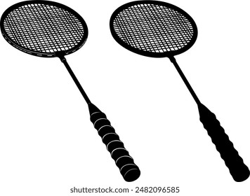 Clean and Crisp Quality Badminton Racket Racquets Vector Graphics EPS, Illustration
