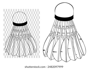 Clean and Crisp Quality Badminton Shuttlecock Vector Graphics EPS, Illustration
