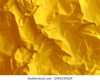 Lámina de papel arrugada limpia para collage, carteles, fondo y Anuncios. Textura de Vector de papel arrugado amarillo