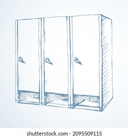 El inodoro. Señal de icono de dibujo del vector