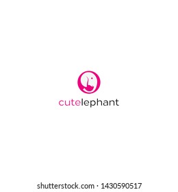 clean and cute logo design with elephant on the symbol