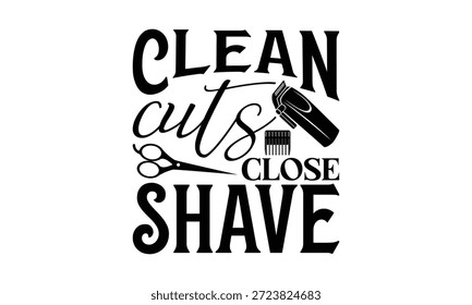 Diseño de camiseta de peluquero con detalles únicos de Vector dibujado a mano, optimizado para las máquinas de corte Cricut y Silhouette.