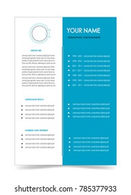 clean cv resume template design vector isolated background