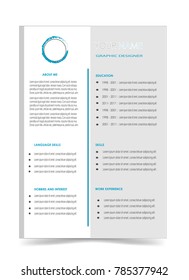 clean cv resume template design vector isolated background