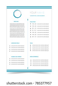 clean cv resume template design vector isolated background