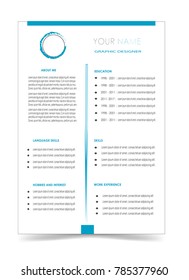 clean cv resume template design vector isolated background