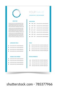 clean cv resume template design vector isolated background