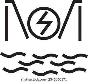 Clean Dam Power Outline Icon