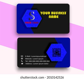 clean dark blue business card