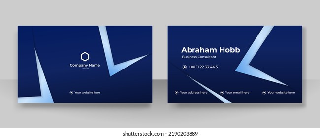 Clean dark blue business card template
