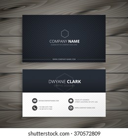 clean dark business card