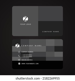 clean dark business card , 3D Vector template design illustration