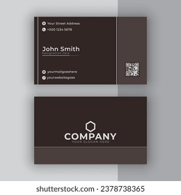 Clean dark business card modern design vector