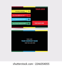 clean dark business card Template