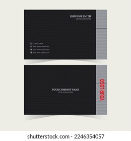 clean dark business card Template