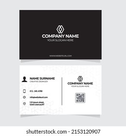 clean dark business card Vector template