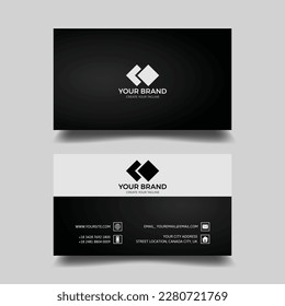 clean dark business card Vector