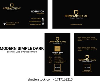 clean dark card Business card, design template in modern luxury style, vector illustration abstract elegant business card template.