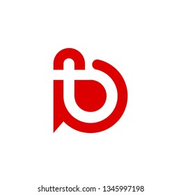 clean dark red logo - letter p