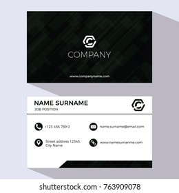 Clean, dark and simple business card template. EPS10 Vector Illustration.