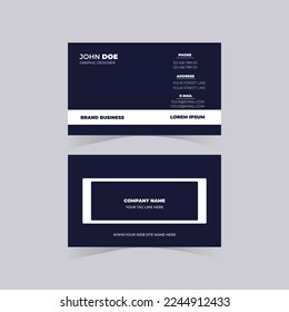 clean dark and white business card