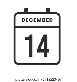 Icono de fecha del 14 de diciembre perfecto para programar tareas, marcar fechas límite, planificar eventos y mejorar la gestión del tiempo.