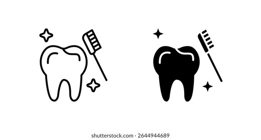 Clean dental care icon set representing teeth brushing, oral hygiene, and dentistry. Perfect for health, medical, and wellness designs.