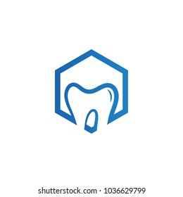 Clean dental tooth logo design template