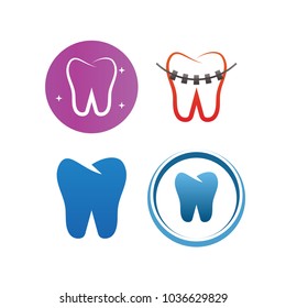 Clean dental tooth logo design template